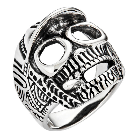 HarlemBling Happy Death Ring - 925 Silver Oxidized - Plain