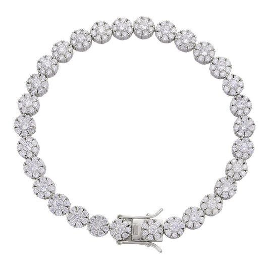 HarlemBling Hip Hop Tennis Bracelet Iced Out CZ Stones - 925 Silver - 7mm - 7"-8"