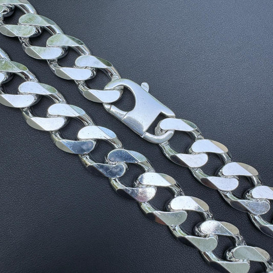 HarlemBling HUGE 18mm Curb Link Chain Necklace Or Bracelet - 925 Sterling Silver - 8-9" - 18mm