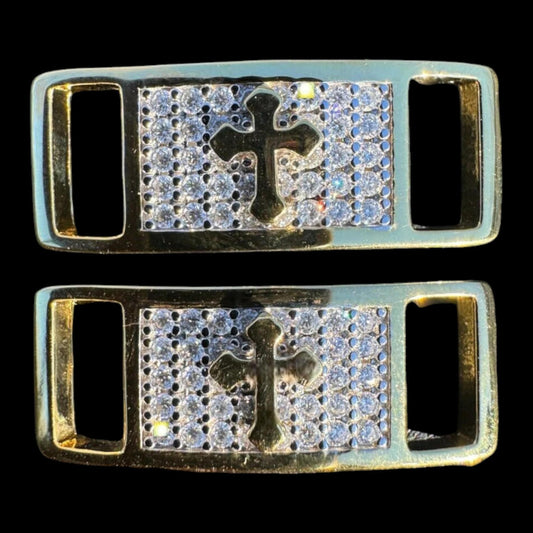 HarlemBling Iced Solid 14k Gold 925 Silver Moissanite Cross Lace Locks Sneakers AF1 Jordan