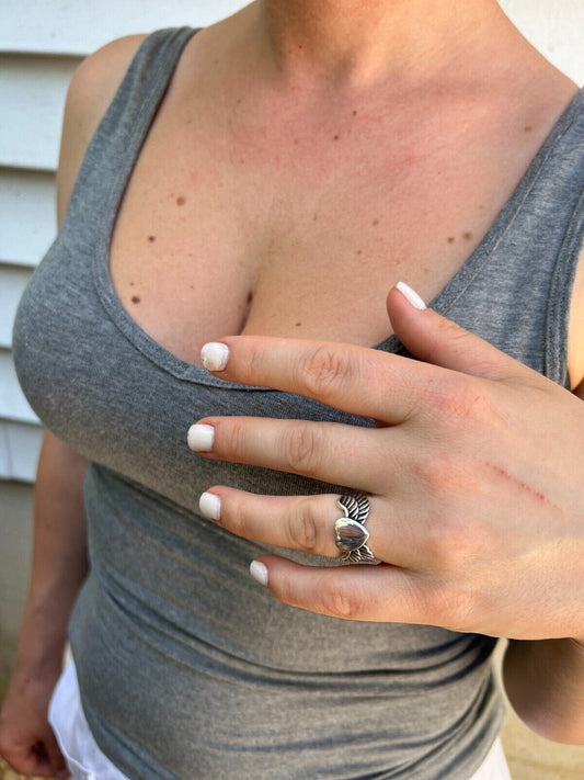 HarlemBling Irish Claddagh Friendship and Love 925 Sterling Silver Ring Heart W Feathers