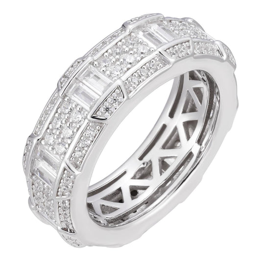 HarlemBling "Jewelry Is Art" Eternity Band Ring - 925 Silver - Baguette CZ Stones