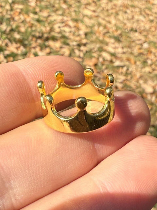 HarlemBling King/Queen Crown Ring - 14k Gold Vermeil 925 Silver - Plain