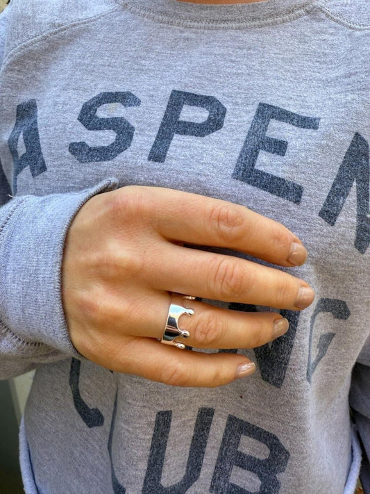 HarlemBling King/Queen Crown Ring - 925 Silver - Plain