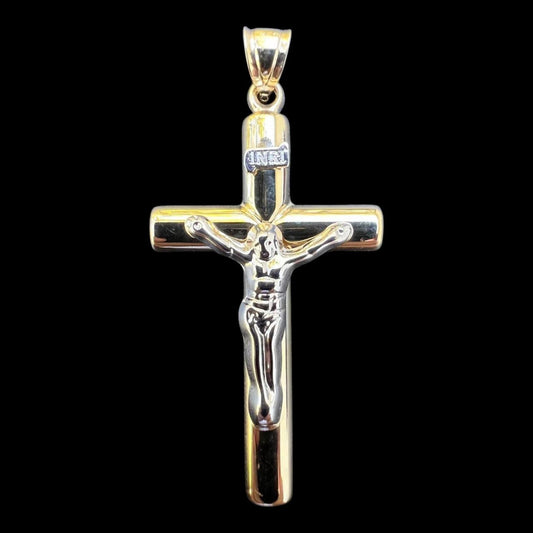 HarlemBling Love Of Christ Jesus On Cross Pendant - 14k Yellow Gold - 1.85"