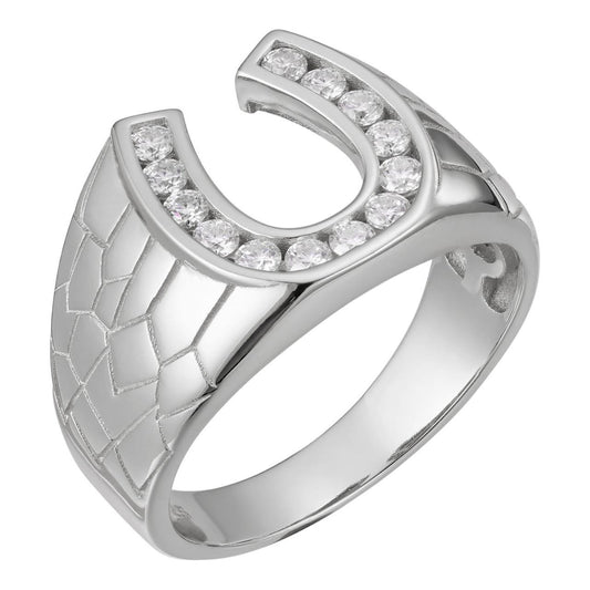 HarlemBling Lucky Horsehoe W. Nugget Design - 925 Silver - CZ Stones