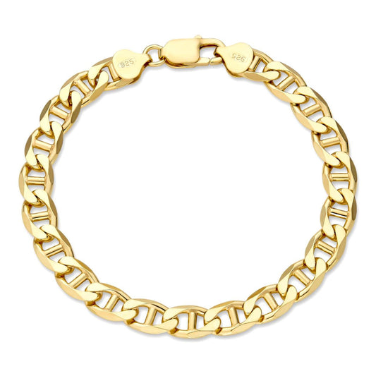 HarlemBling Mariner Link Bracelet - 14k Gold Vermeil 925 Sterling Silver - 6"-9" - 2.5mm-16mm