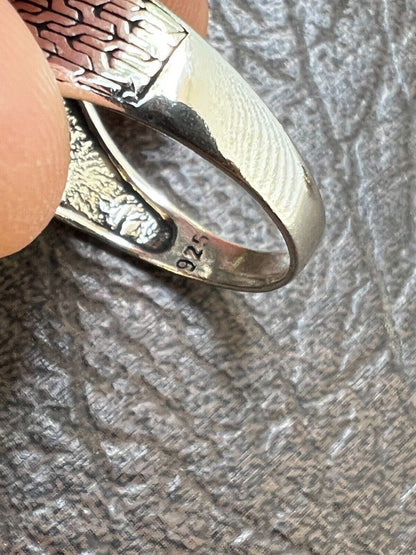 HarlemBling Men Real 925 Sterling Silver Simulated Black Diamond Gem Stone Pinky Ring Iced