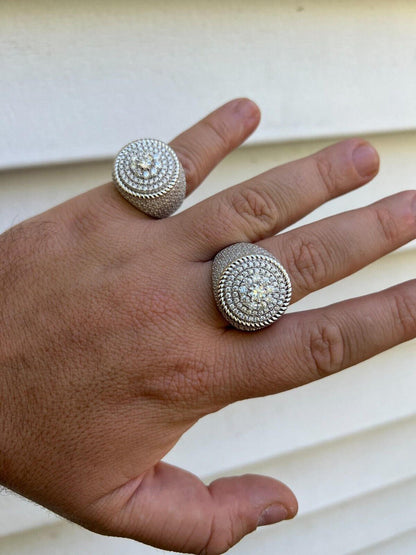 HarlemBling Mens 925 Silver Iced MOISSANITE RING Pass Diamond Test Pinky Hip Hop BIG 4.5ct