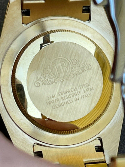 HarlemBling Mens Gold Real Stainless Iced 3.3ct Moissanite Watch Passes Diamond Tester 41mm