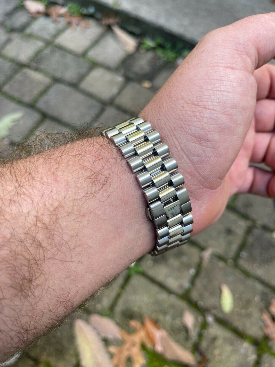 HarlemBling Mens Presidential Stainless Iced 3.3ct Moissanite Watch Pass Diamond Tester 41mm Blue Face