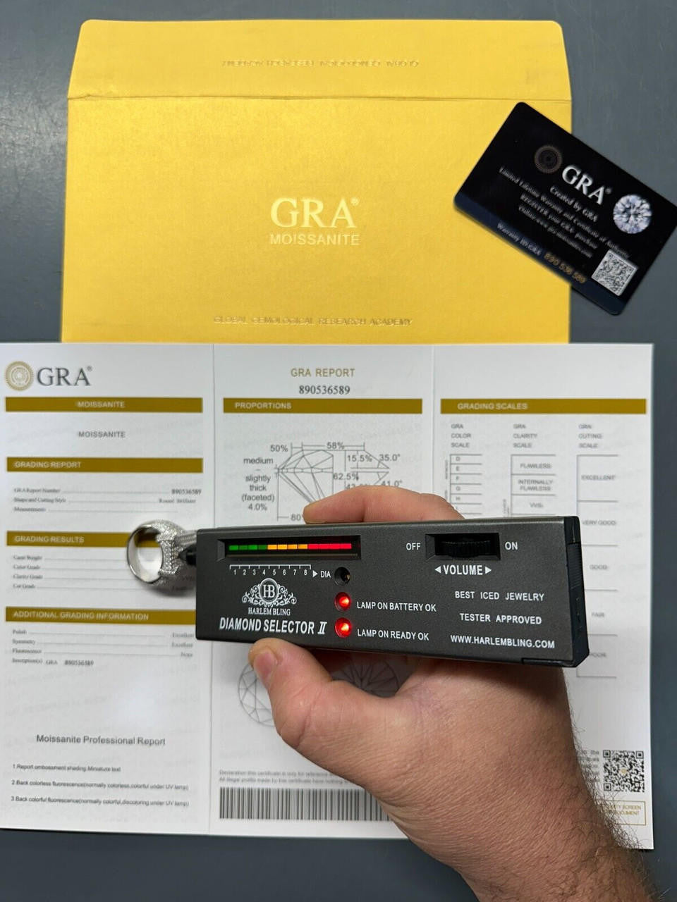 HarlemBling Men's Real Solid 925 Silver MOISSANITE Large 3D Rectangular Iced Hip Hop Ring