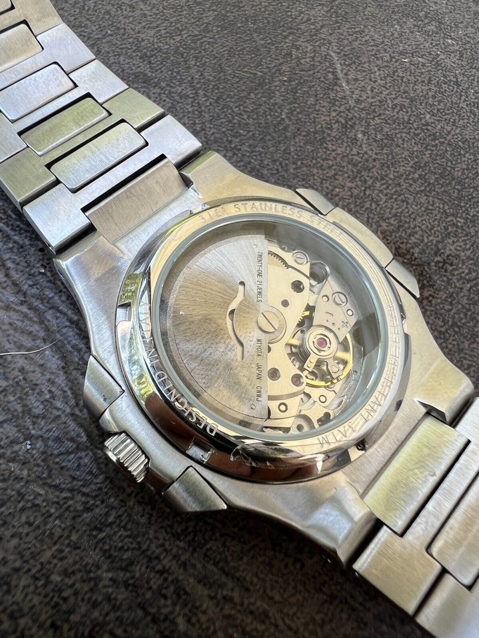 HarlemBling Mens Real Stainless Steel Iced 2ct Moissanite Watch Pass Diamond Test Black Face