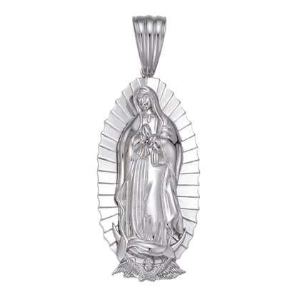 HarlemBling Men's Virgin Mary Pendant - 925 Silver - Medium 2"