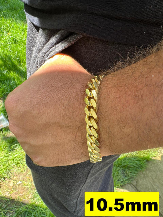 HarlemBling Miami Cuban Link Bracelet - 14k Gold Vermeil 925 Sterling Silver - 7-9.5" - 4mm-10.5mm