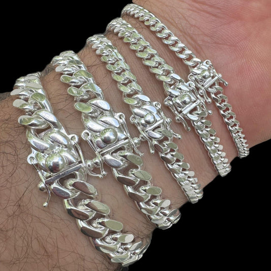 HarlemBling Miami Cuban Link Bracelet - 925 Sterling Silver - 7-9.5" - 4-10.5mm