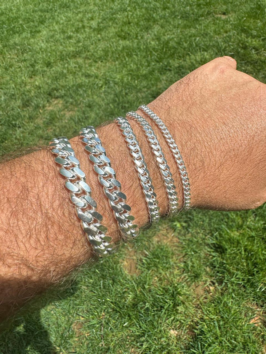 HarlemBling Miami Cuban Link Bracelet - 925 Sterling Silver - 7-9.5" - 4-10.5mm