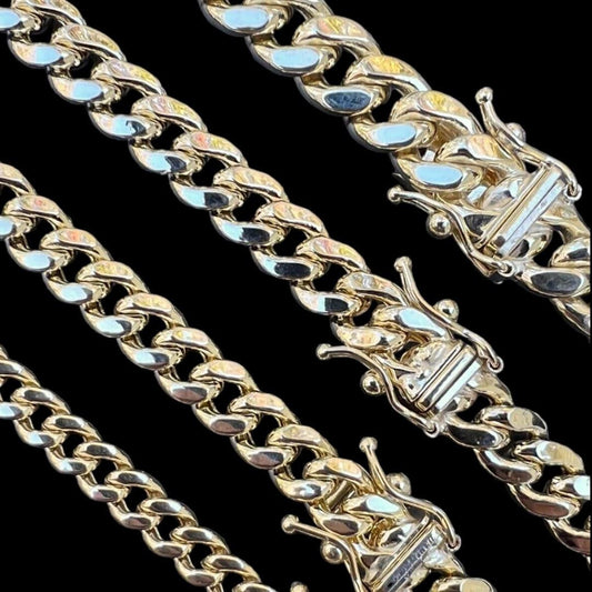 HarlemBling Miami Cuban Link Chain Necklace HOLLOW - 10k Yellow Gold - 18"-26" - 4.5mm-7mm
