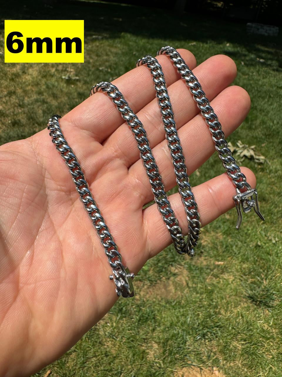 HarlemBling Miami Cuban Link Chain Necklace - Stainless Steel - 16"-36" - 4mm-18mm