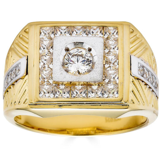 HarlemBling Miami Iced Out Ring - 14k Gold Vermeil 925 Silver - CZ Stones