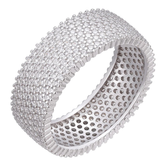 HarlemBling Micropave Eternity Bling Ring - 925 Silver - CZ Stones