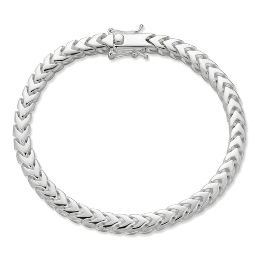 HarlemBling Modern Franco Link Bracelet W. Box Lock - 925 Sterling Silver - 7"-9" - 4mm-10mm