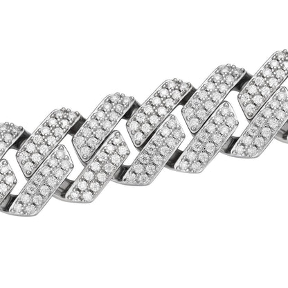 HarlemBling MOISSANITE #1 Bestseller Miami Cuban Link Prong Chain Necklace Iced Out - 925 Silver - 8mm-20mm - 18-30"