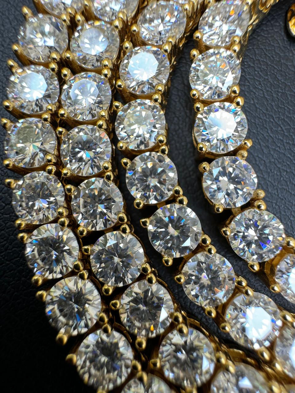 HarlemBling MOISSANITE #1 BESTSELLER Tennis Chain Necklace Iced Out - 14k Gold Vermeil, Rose Gold Vermeil Or 925 Silver - 3mm-7mm - 16-30"