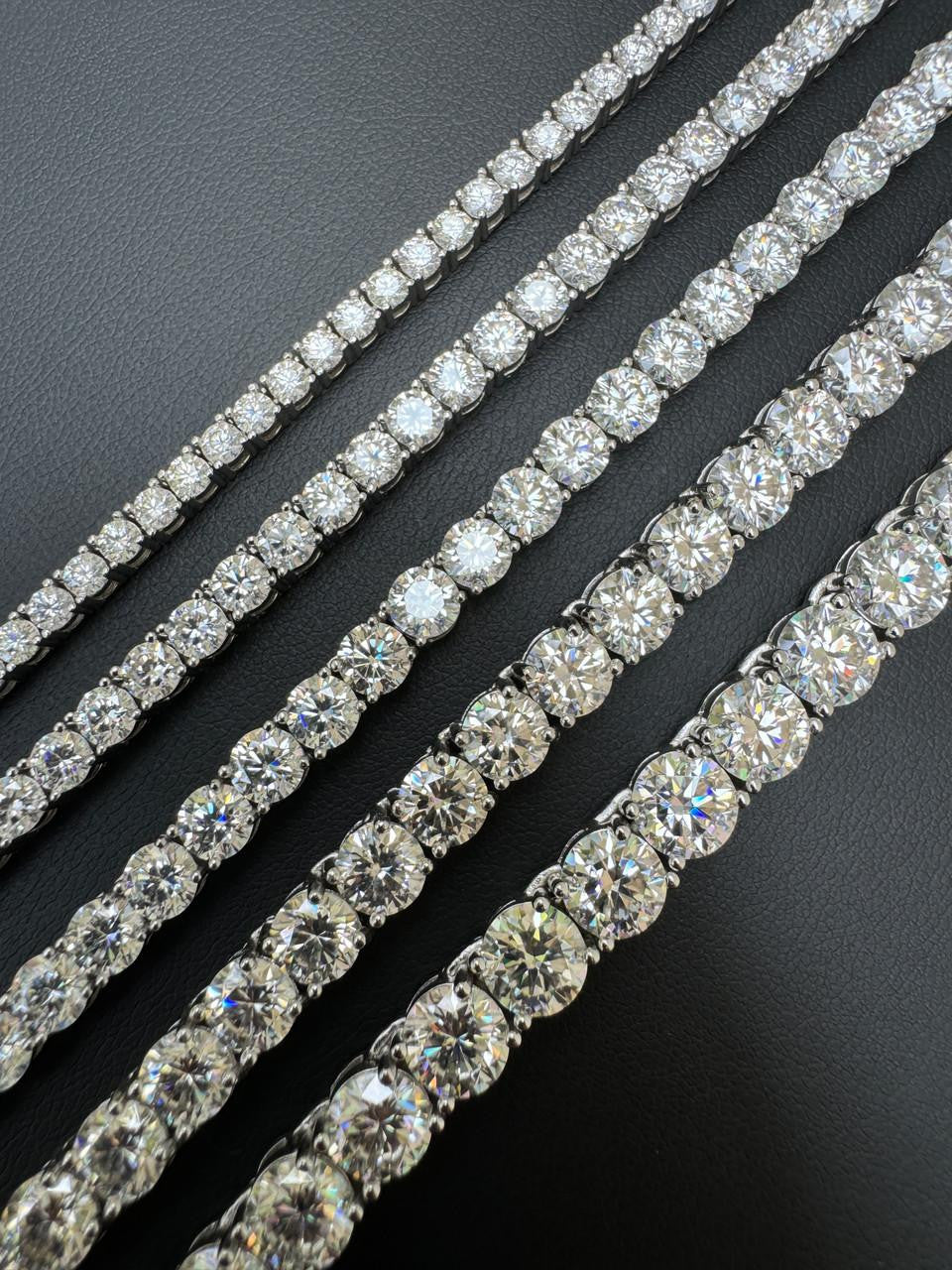 HarlemBling MOISSANITE #1 BESTSELLER Tennis Chain Necklace Iced Out - 14k Gold Vermeil, Rose Gold Vermeil Or 925 Silver - 3mm-7mm - 16-30"