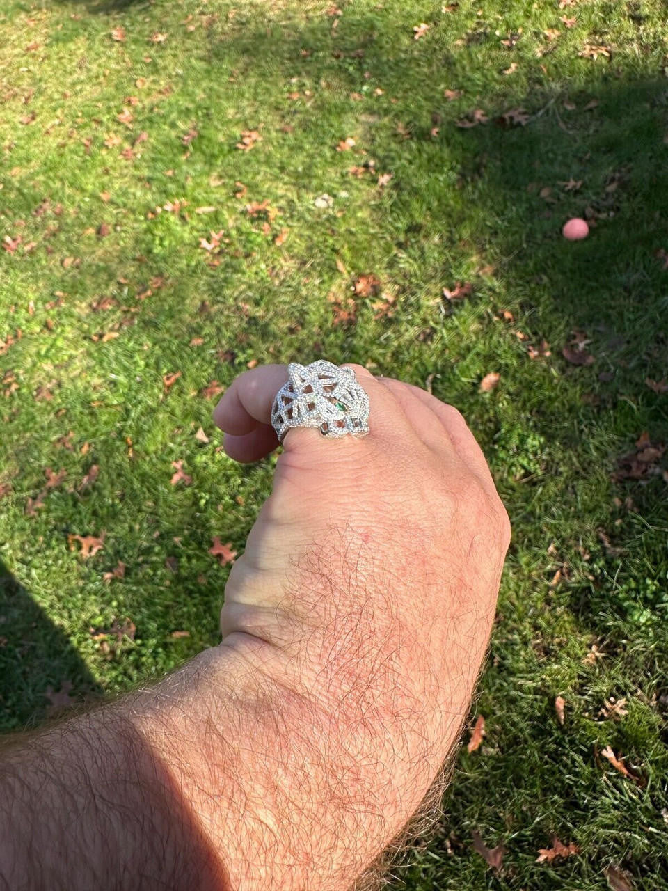 HarlemBling MOISSANITE & Emerald Geometric Panther Iced Hip Hop Ring Real Solid 925 Silver