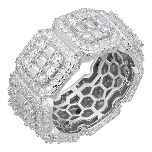 HarlemBling MOISSANITE Baguette Big Boy Eternity Band Ring - 925 Silver