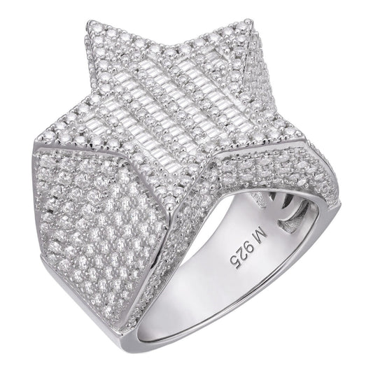 HarlemBling MOISSANITE Baguette Rap Star Ring - 925 Silver