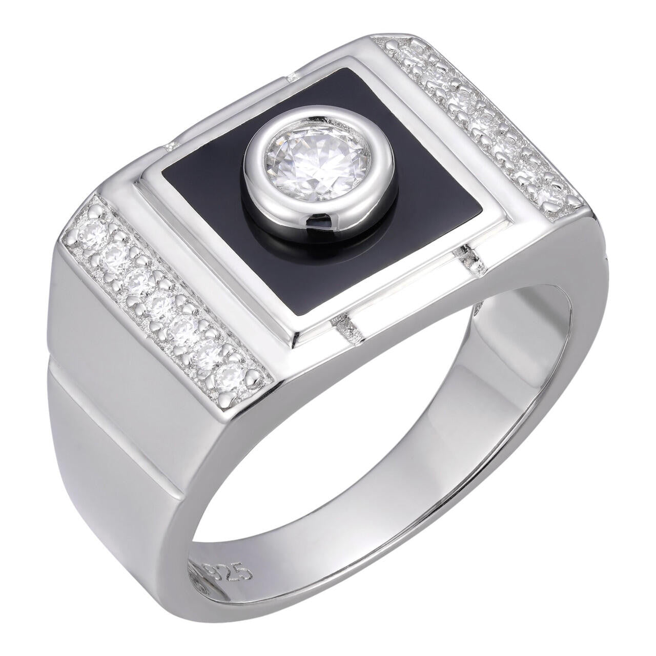 HarlemBling Moissanite Black Onyx Iced Out Ring -925 Silver