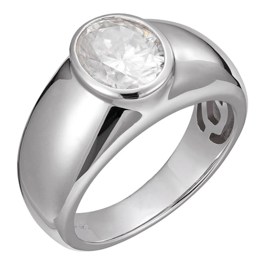 HarlemBling MOISSANITE Classic Big Rock Oval Cut Ring - 925 Silver