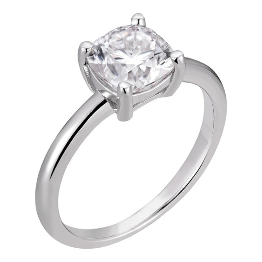 HarlemBling MOISSANITE Classic Cushion Cut Solitaire Engagement Ring - 925 Silver - 1ct-3ct TW