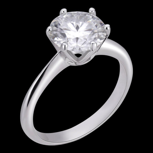 HarlemBling MOISSANITE Classic Solitaire Engagement Ring - 14k White Gold - 2ct