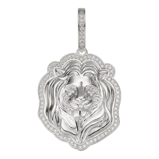 HarlemBling MOISSANITE Custom Lion Pendant - 925 Silver - 3 Sizes 1.5"-2.5"