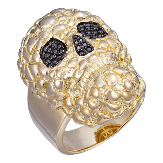 HarlemBling MOISSANITE Death Nugget Ring - 14k Gold Vermeil 925 Silver