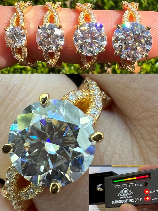 HarlemBling Moissanite Engagement Infinity Promise Ring 14k Gold Vermeil Real 925 Silver