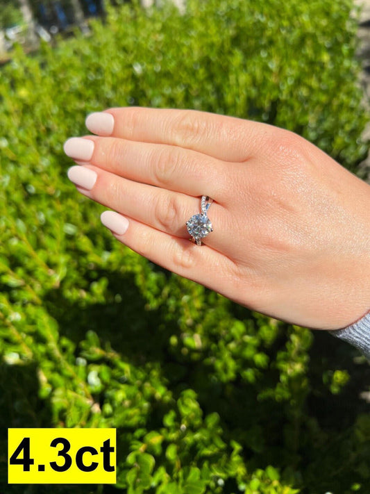 HarlemBling Moissanite Engagement Promise Wedding Ring Pass Diamond Tester Real 925 Silver