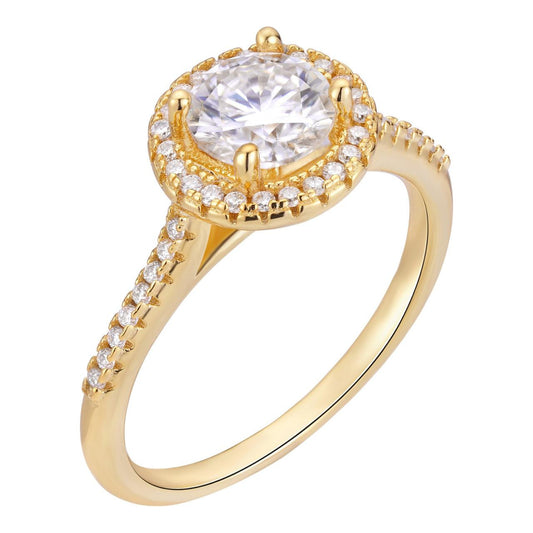 HarlemBling MOISSANITE Everlasting Love Engagement Ring - 14k Gold Vermeil 925 Silver - 1.2ct TW