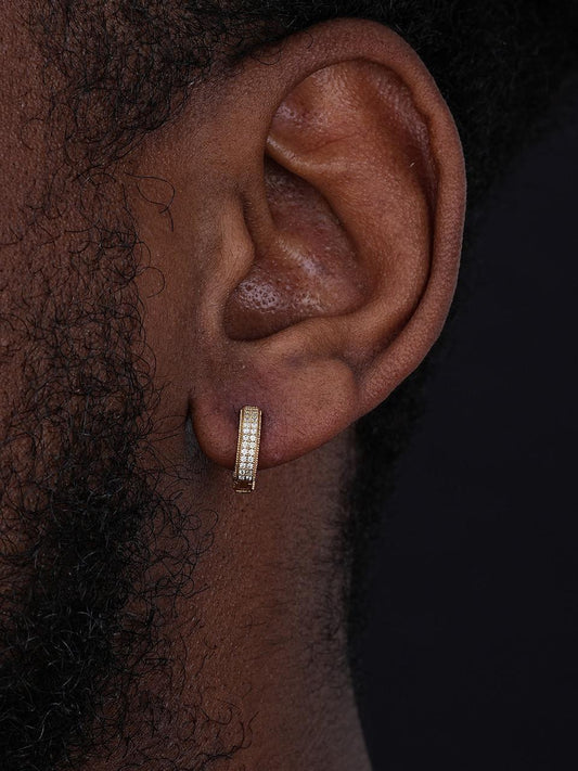 HarlemBling MOISSANITE Everyday Wear Small Huggie Iced Out Hoops - 14k Gold Vermeil 925 Silver - 12mm