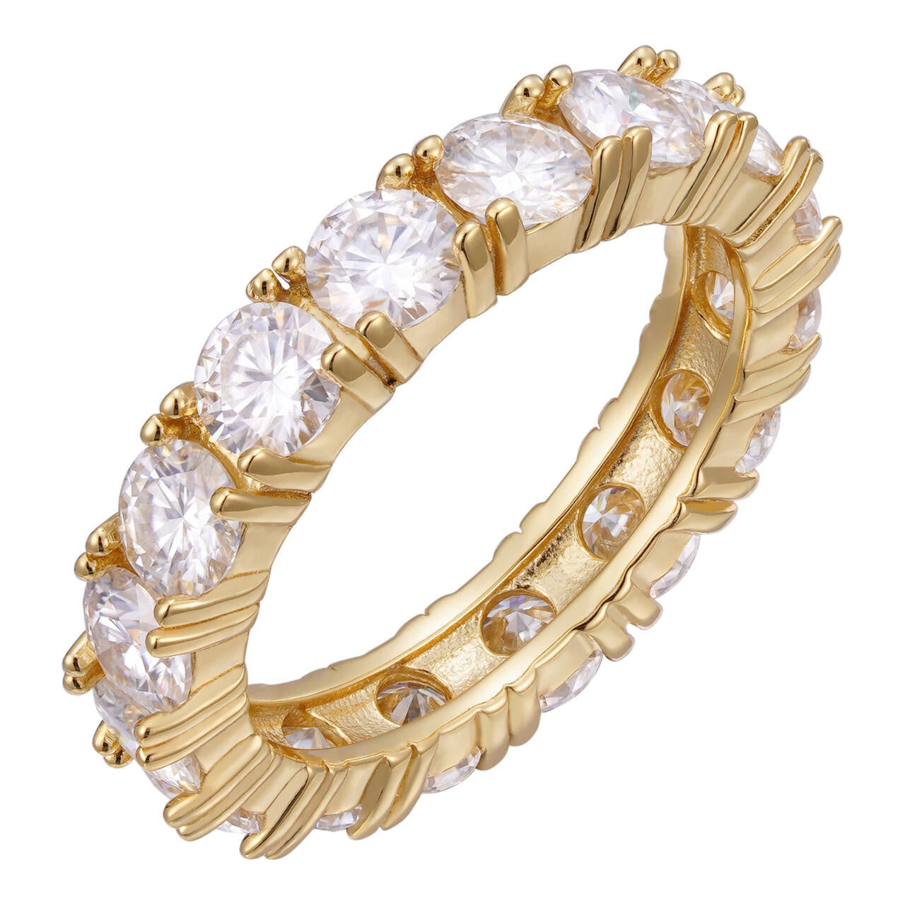 HarlemBling MOISSANITE Full Eternity Band Wedding Ring #1 BESTSELLER - 14k Gold Vermeil 925 Silver - 2mm-5mm