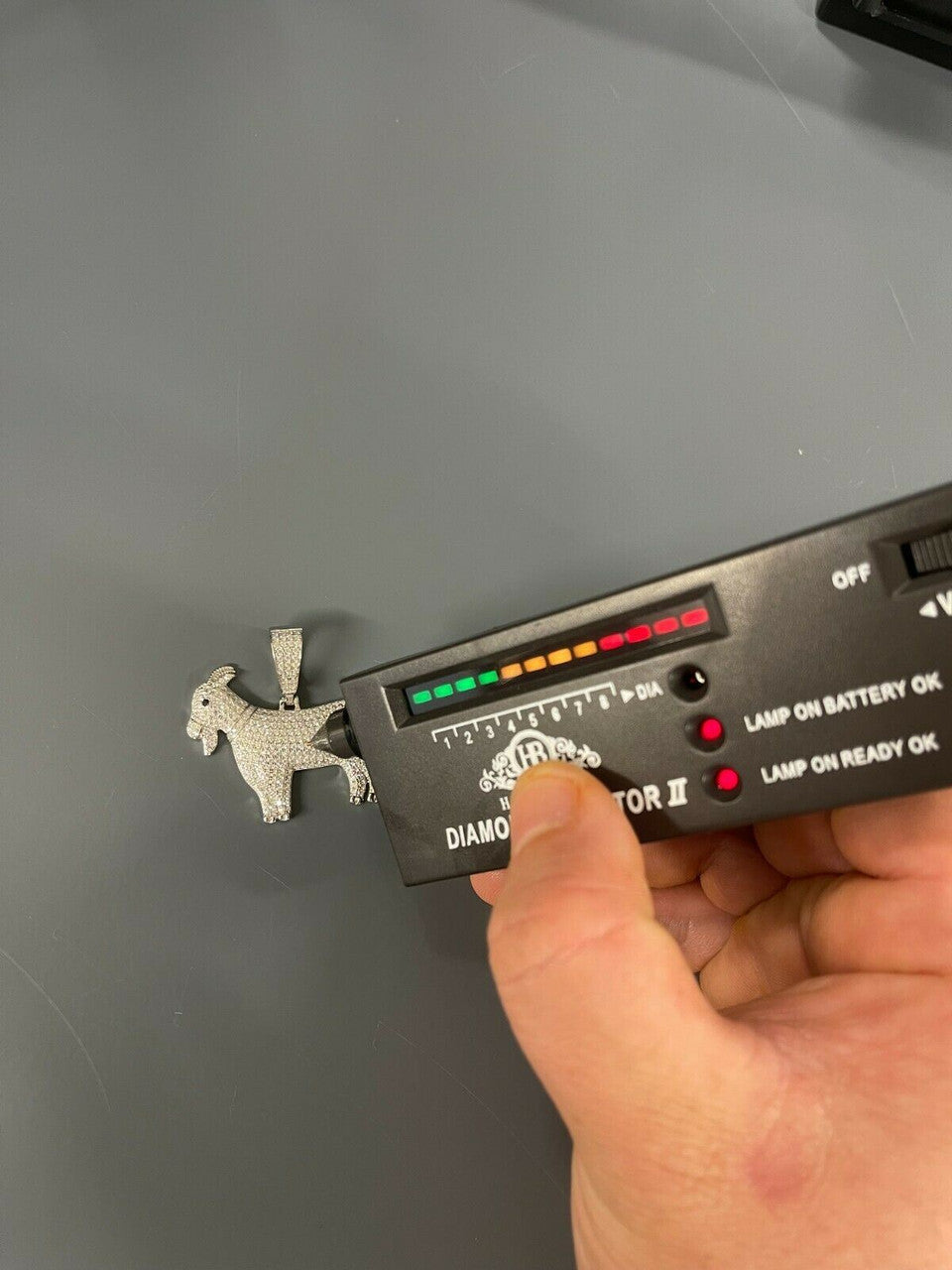 HarlemBling Moissanite GOAT Pendant Bling Necklace Iced Gold Silver Mens Pass Diamond Tester