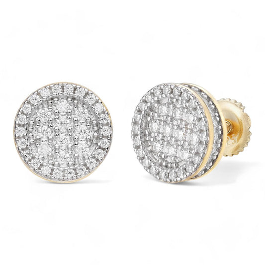 HarlemBling MOISSANITE Hip Hop Dream Earrings - 14k Gold Vermeil 925 Silver - 10.5mm