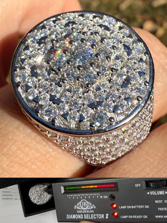 HarlemBling MOISSANITE Honeycomb Iced Out Ring - 925 Silver