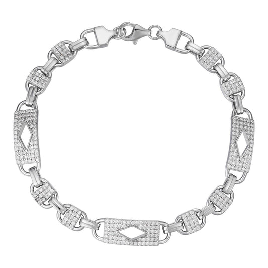 HarlemBling MOISSANITE Iced Custom Valentino Mariner Real 925 Silver Hip Hop Bracelet 10mm