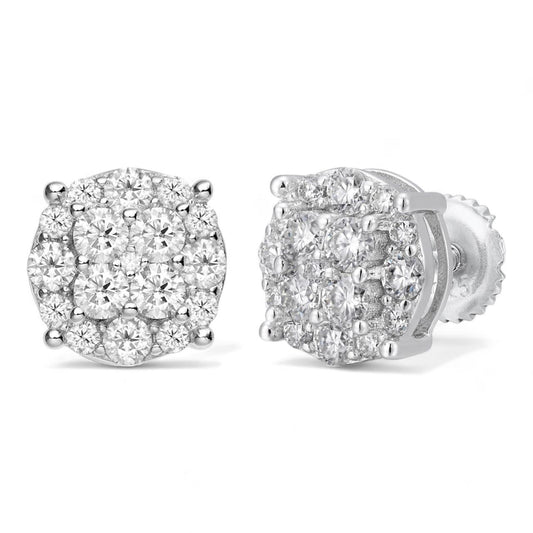 HarlemBling MOISSANITE Iced Out Culture Earrings - 925 Silver - 9mm