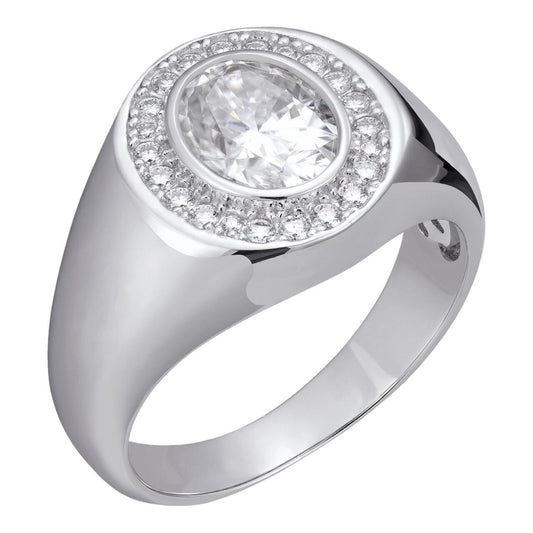 HarlemBling Moissanite Icy Swag Oval Cut Ring -  925 Silver