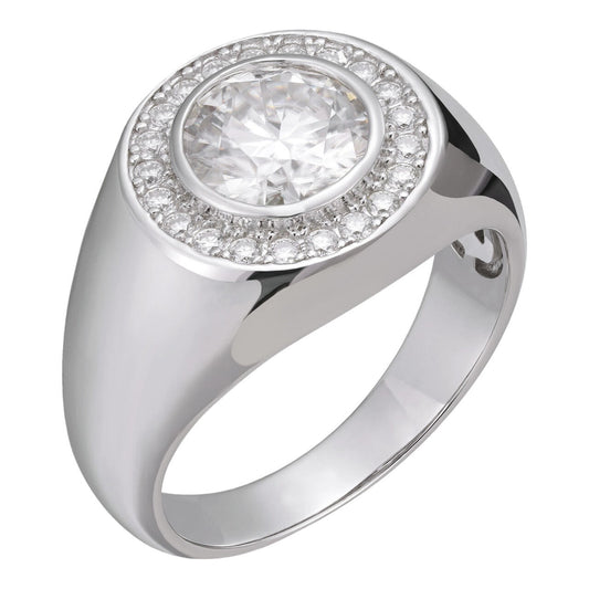 HarlemBling Moissanite Icy Swag Round Brilliant Cut Ring -  925 Silver